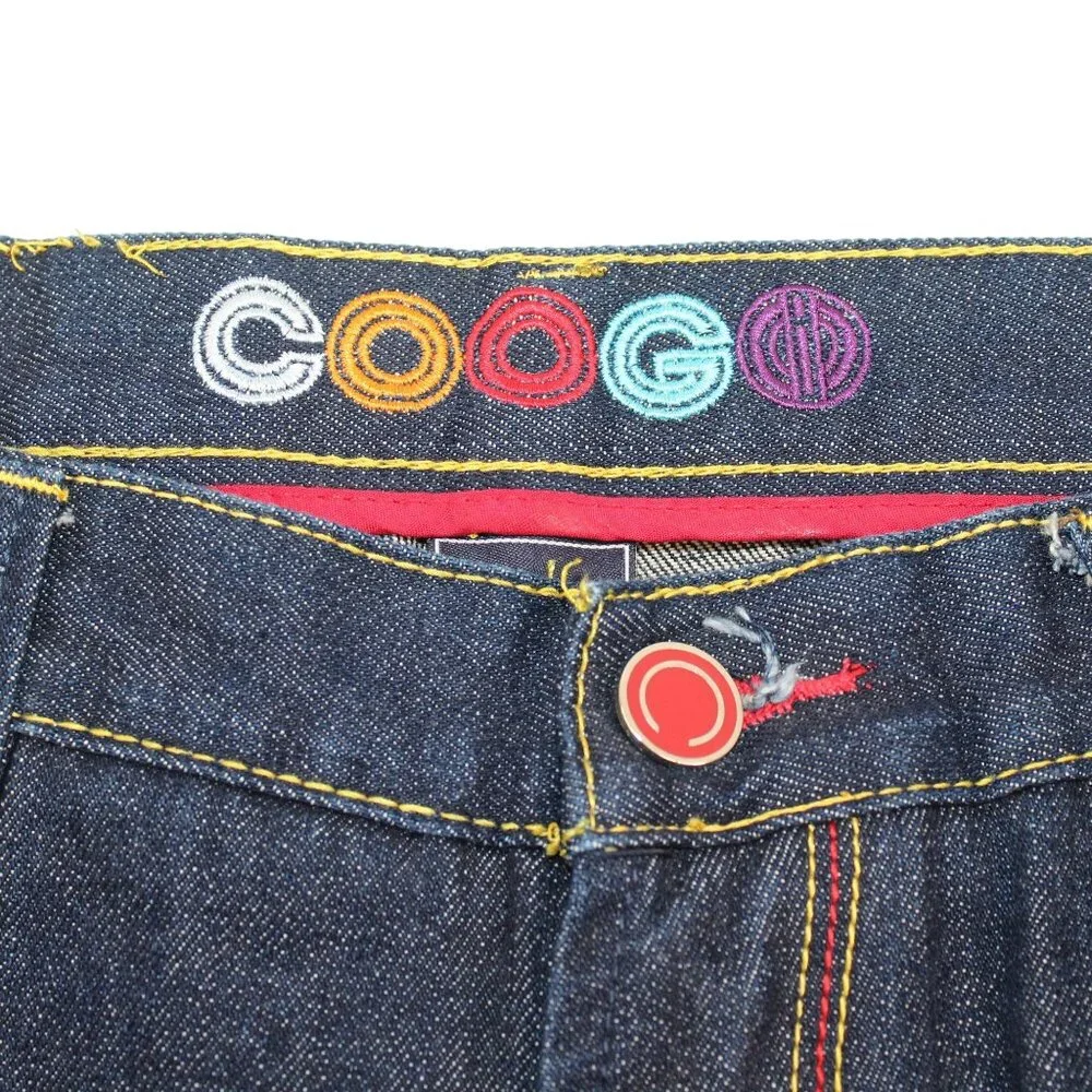 Vintage COOGI Sz 40X32 Y2K Embroidered Rainbow Colors Dk Wash Straight Leg Jeans - Picture 12 of 16